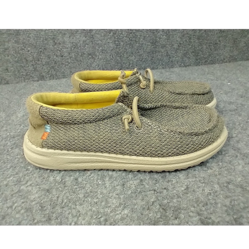 Hey Dude Wally Youth Sox Kids Size K11 Safari Tan Lightweight Slip On Loafers